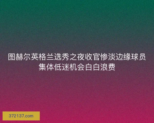 图赫尔英格兰选秀之夜收官惨淡边缘球员集体低迷机会白白浪费