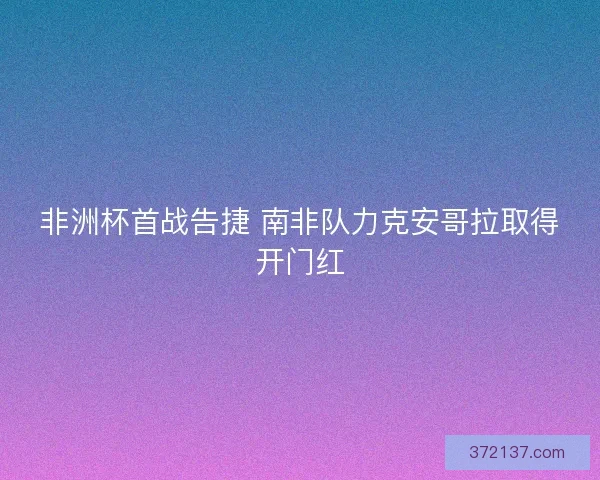 非洲杯首战告捷 南非队力克安哥拉取得开门红